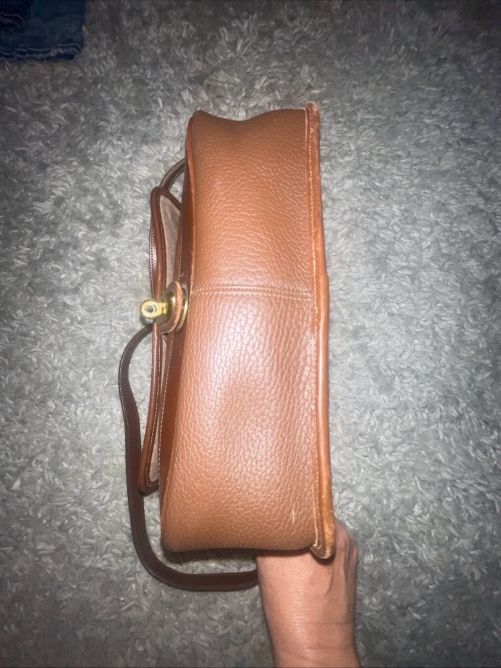 Vintage Dooney & Bourke Chocolate AWL Leather Crossbody Shoulder Bag - Picture 6 of 17